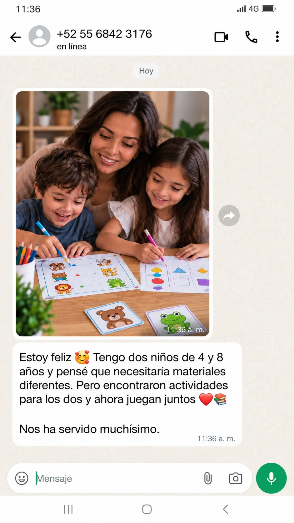 Testimonio de una familia sobre las actividades de inglés 2