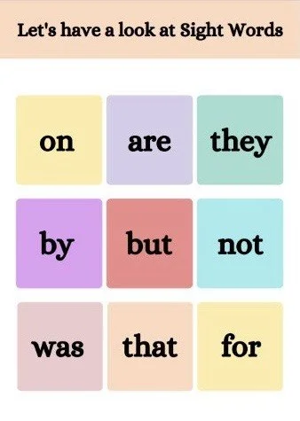 Tarjetas de vocabulario en inglés con frutas y animales