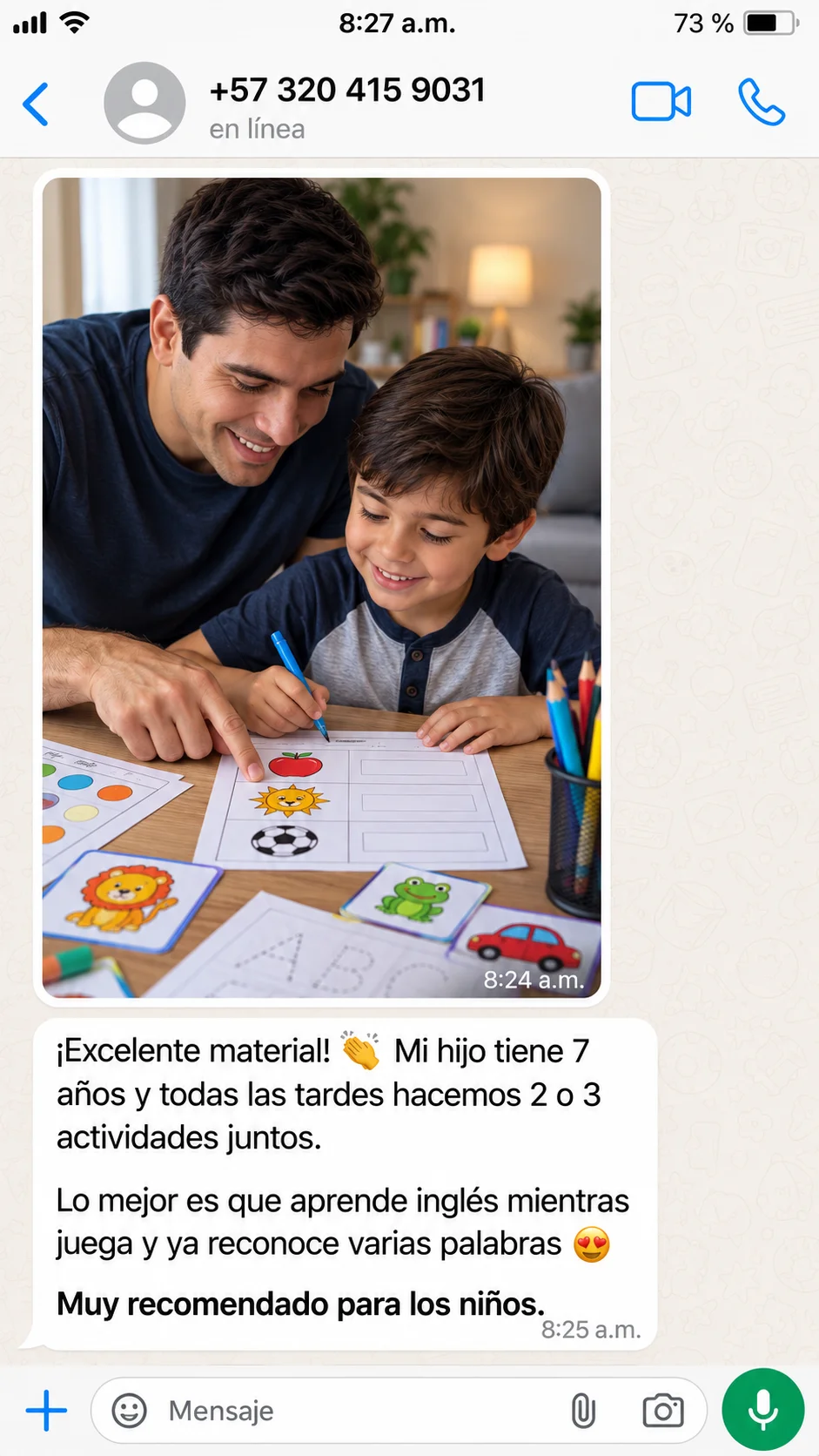 Testimonio de una familia sobre las actividades de inglés 1